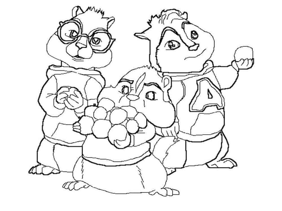 Printable The Chipmunks and Alvin Free Coloring Page