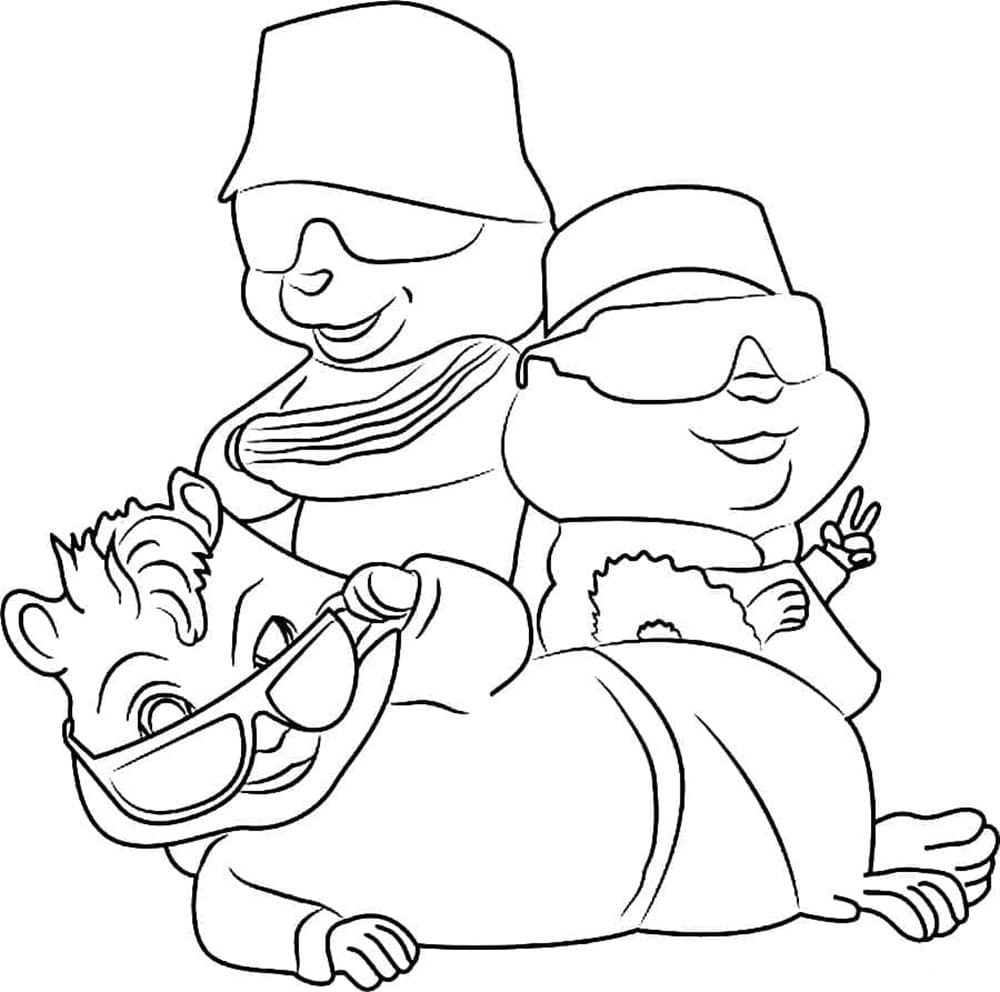 Printable The Chipmunks and Alvin Image Coloring Page