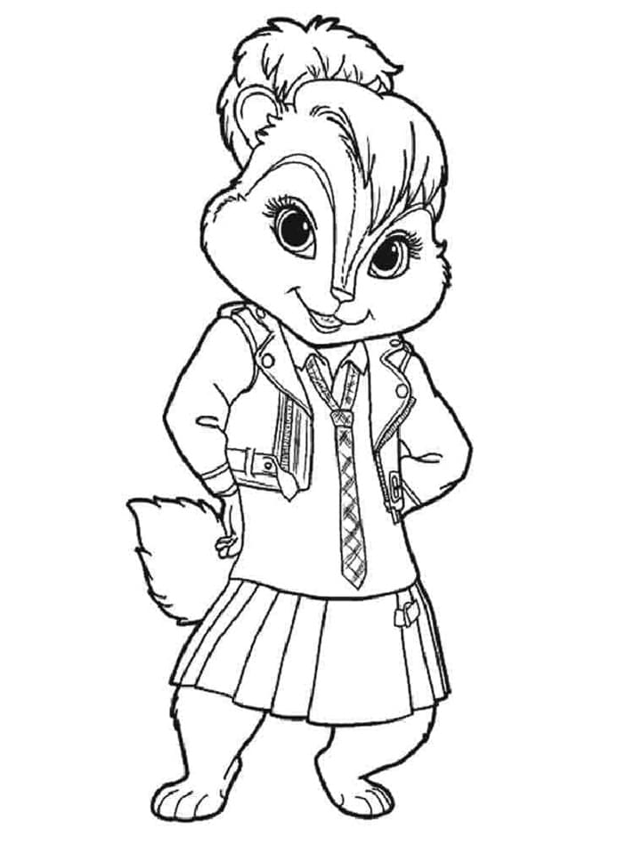 Printable Very Cute Brittany Chipette Coloring Page