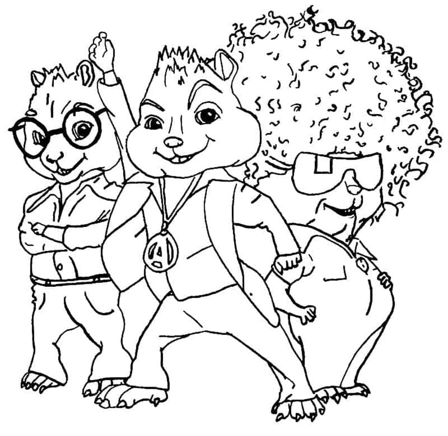 Printable Very Cute from Alvin and the Chipmunks Coloring Page