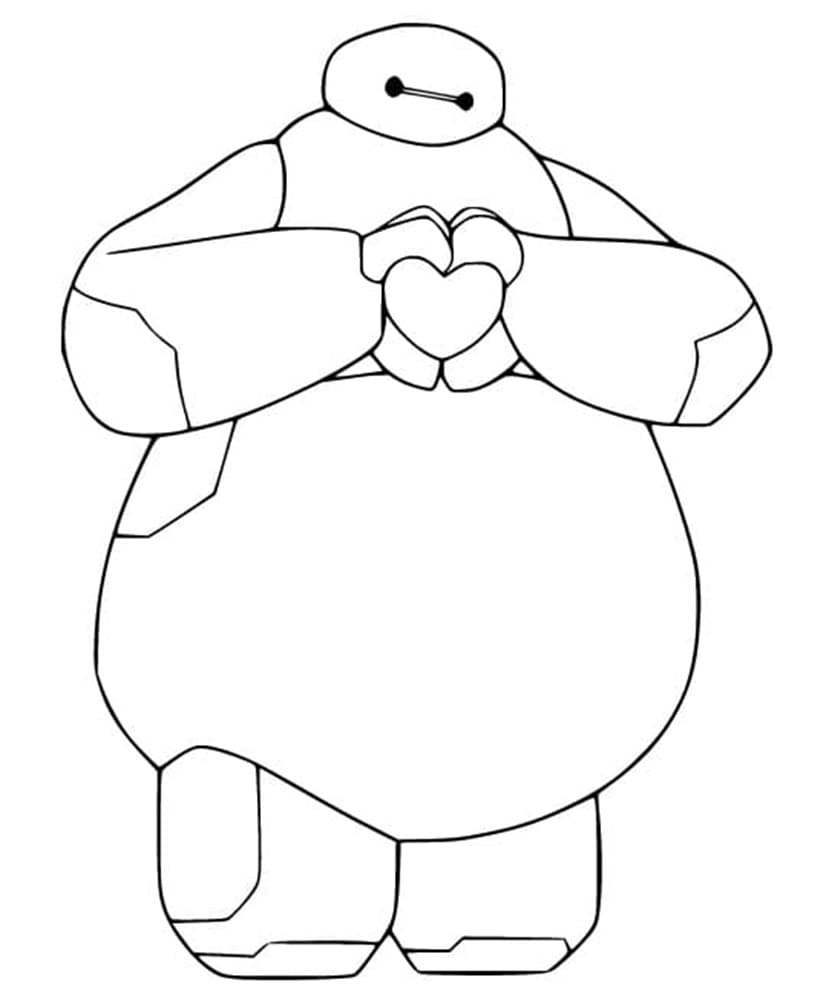 Printable Very Lovely Baymax Coloring Page