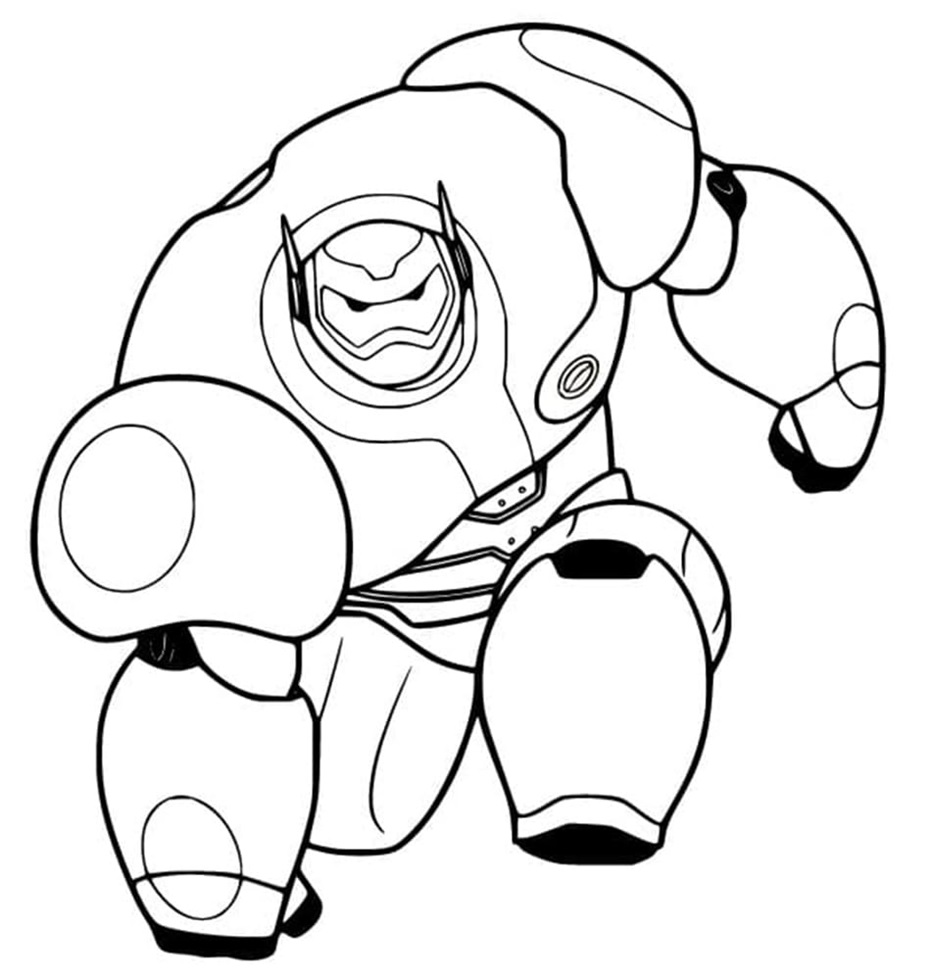 Printable Very Strong Baymax Coloring Page