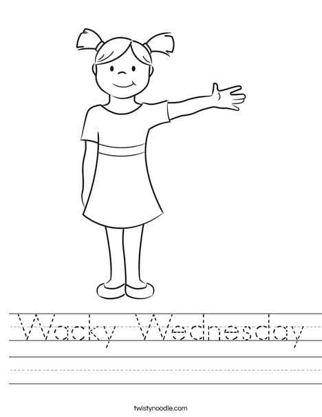 Printable Wacky Wednesday For Kid Coloring Page