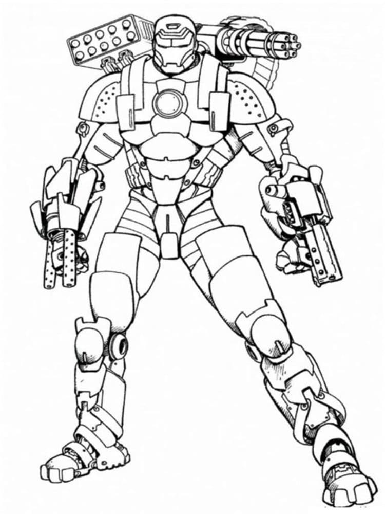 Printable Warrior Ironman Picture Coloring Page