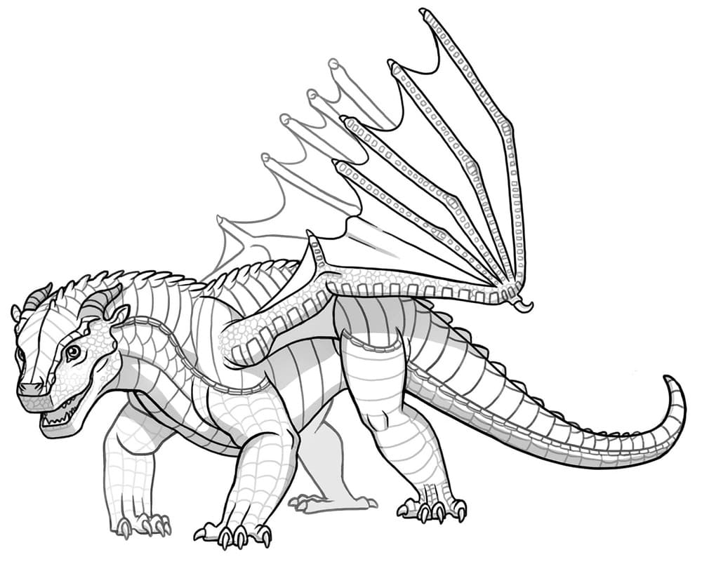 Printable Wings of Fire Baby Rainwing Coloring Page