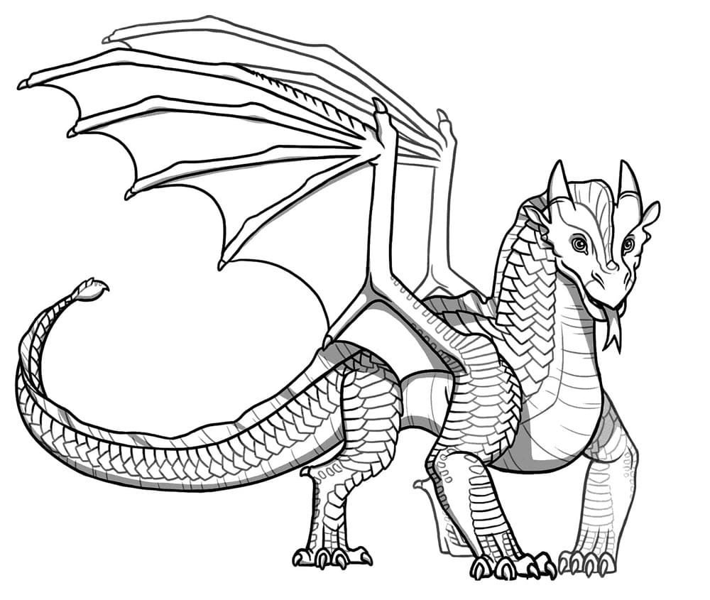 Printable Wings of Fire Baby Seawing Coloring Page