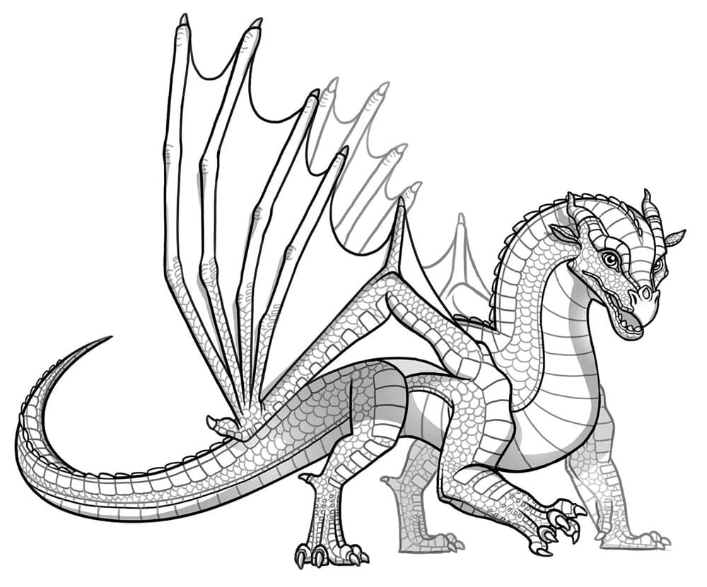 Printable Wings of Fire Baby Skywing Coloring Page