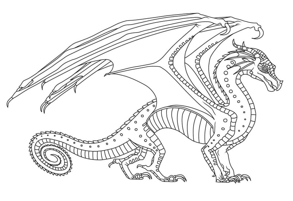 Printable Wings of Fire Cool Dragon Coloring Page