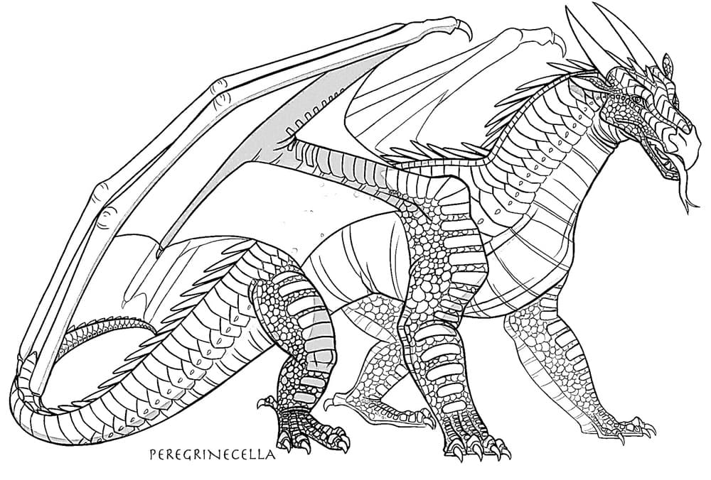 Printable Wings of Fire Dragon Coloring Page