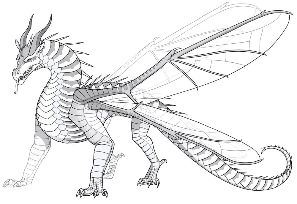 Printable Wings of Fire Hawkwing Dragon Coloring Page