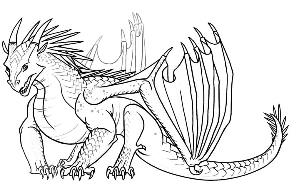 Printable Wings of Fire Icewings Coloring Page