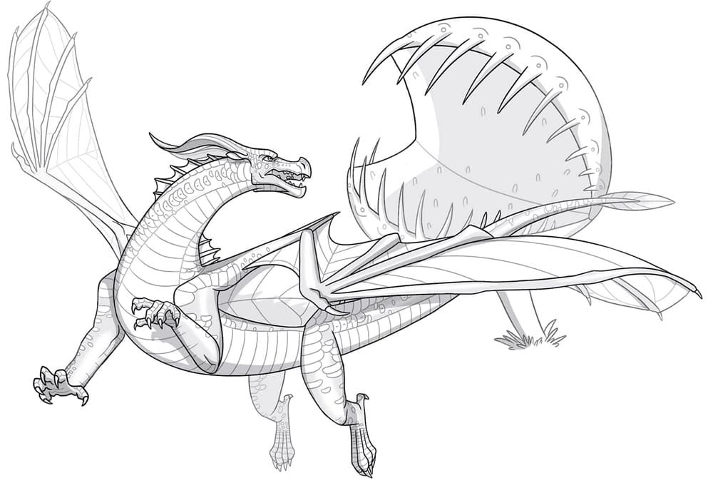 Printable Wings of Fire MudWing Dragon Coloring Page