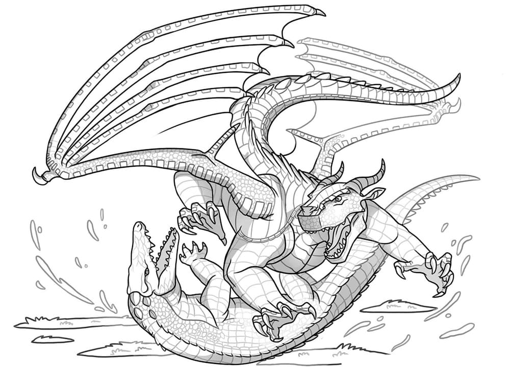 Printable Wings of Fire MudWings Dragon Coloring Page