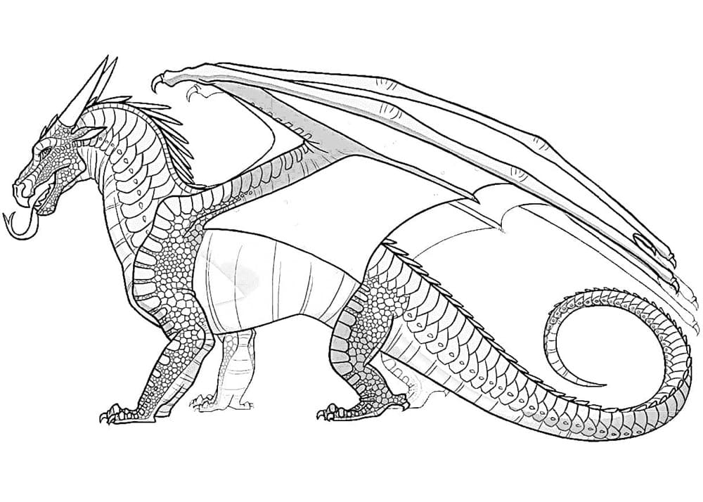 Printable Wings of Fire Nightwing Dragon Coloring Page