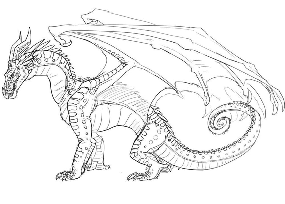 Printable Wings of Fire Sandwing Dragon Coloring Page