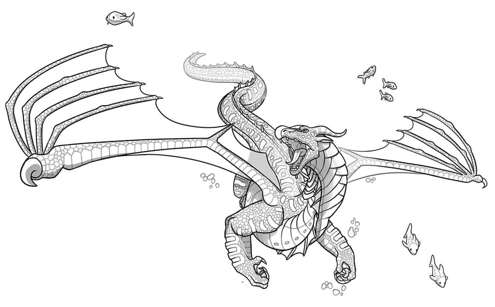 Printable Wings of Fire Sandwings Dragon Coloring Page
