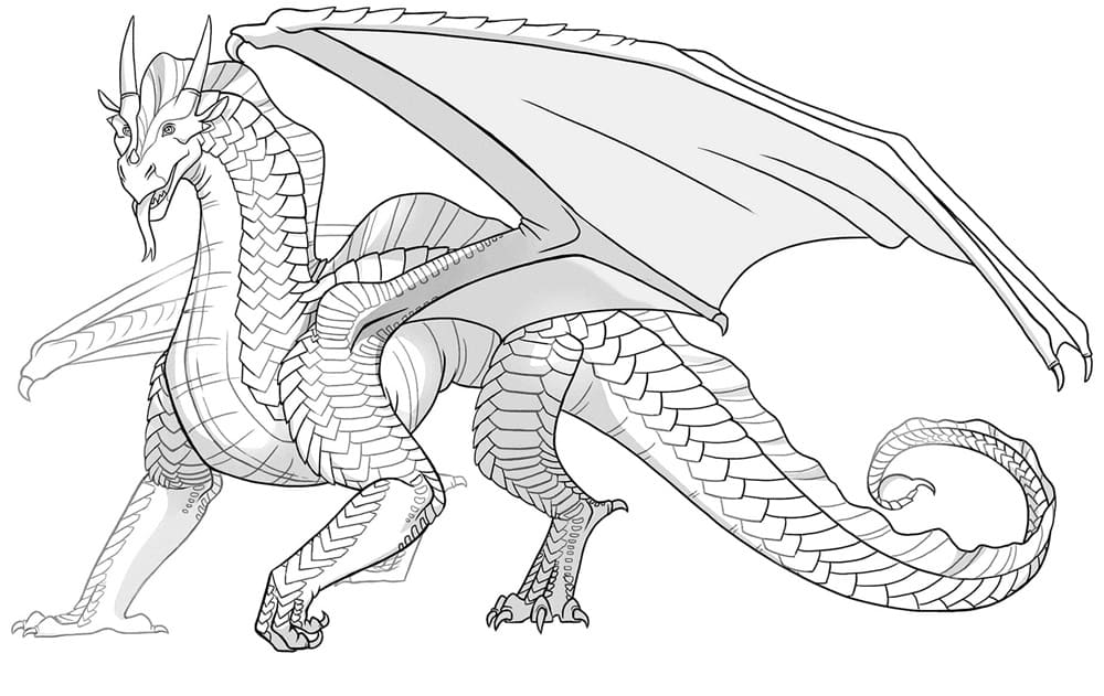 Printable Wings of Fire Seawing Dragon Coloring Page