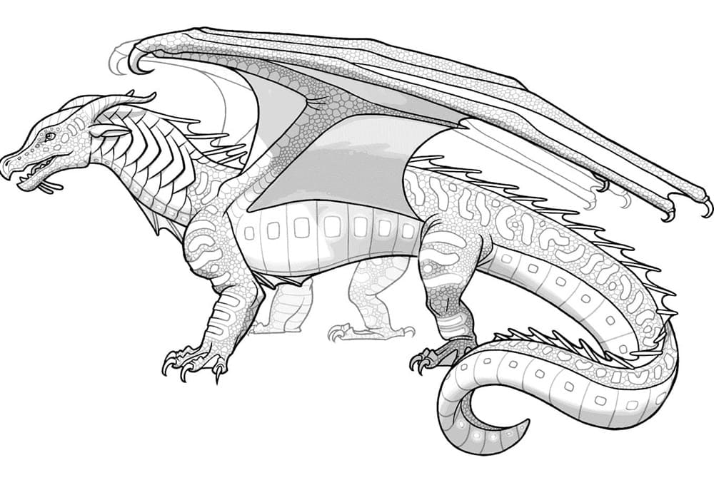 Printable Wings of Fire SilkWings Dragon Coloring Page