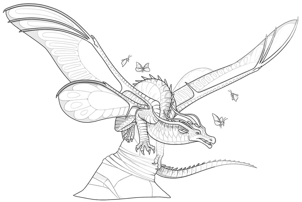 Printable Wings of Fire Skywing Coloring Page
