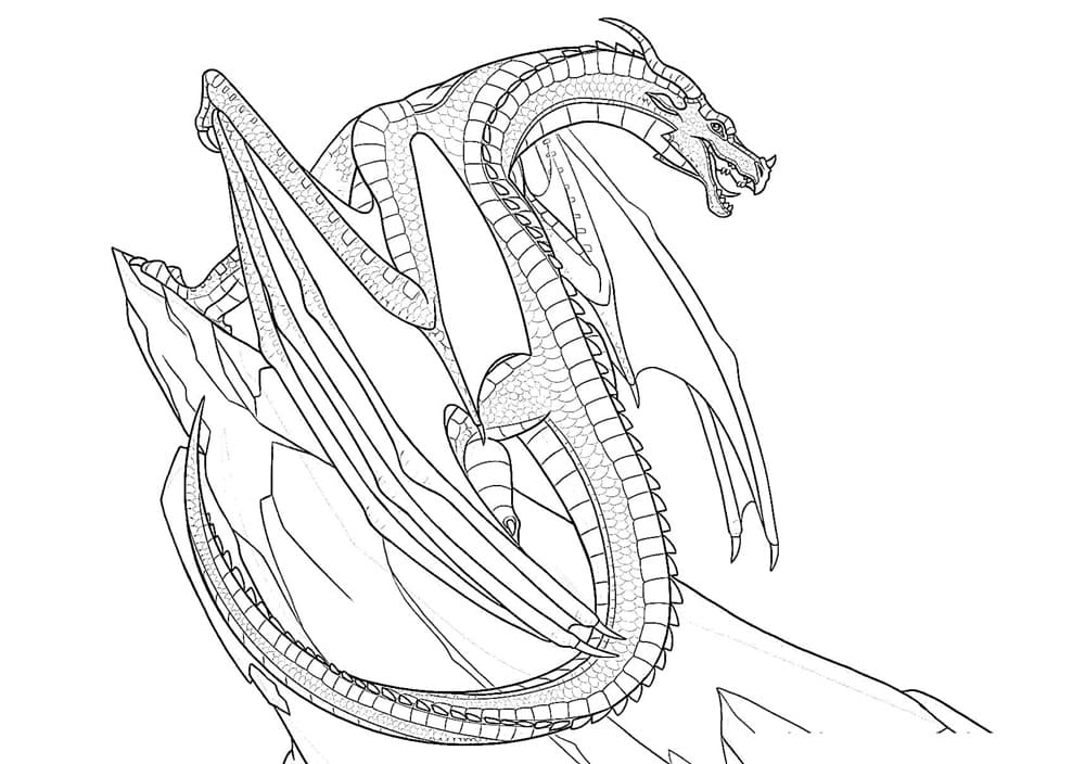 Printable Wings of Fire Spacewings Dragon Coloring Page