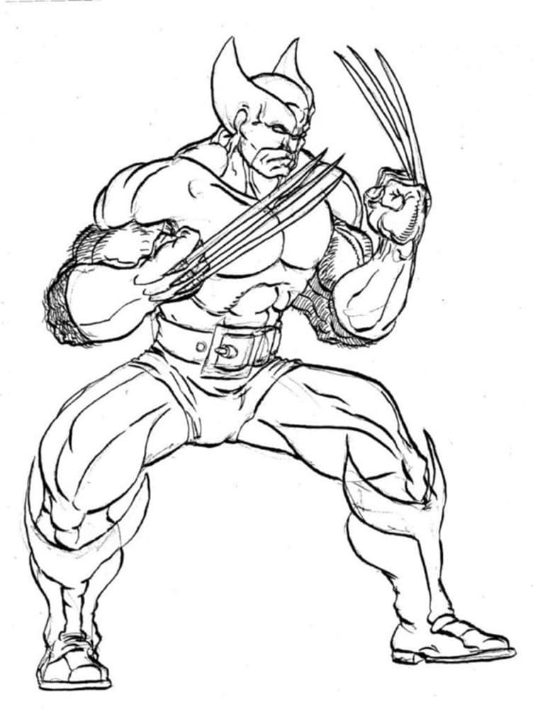 Printable Wolverine Photos Coloring Page