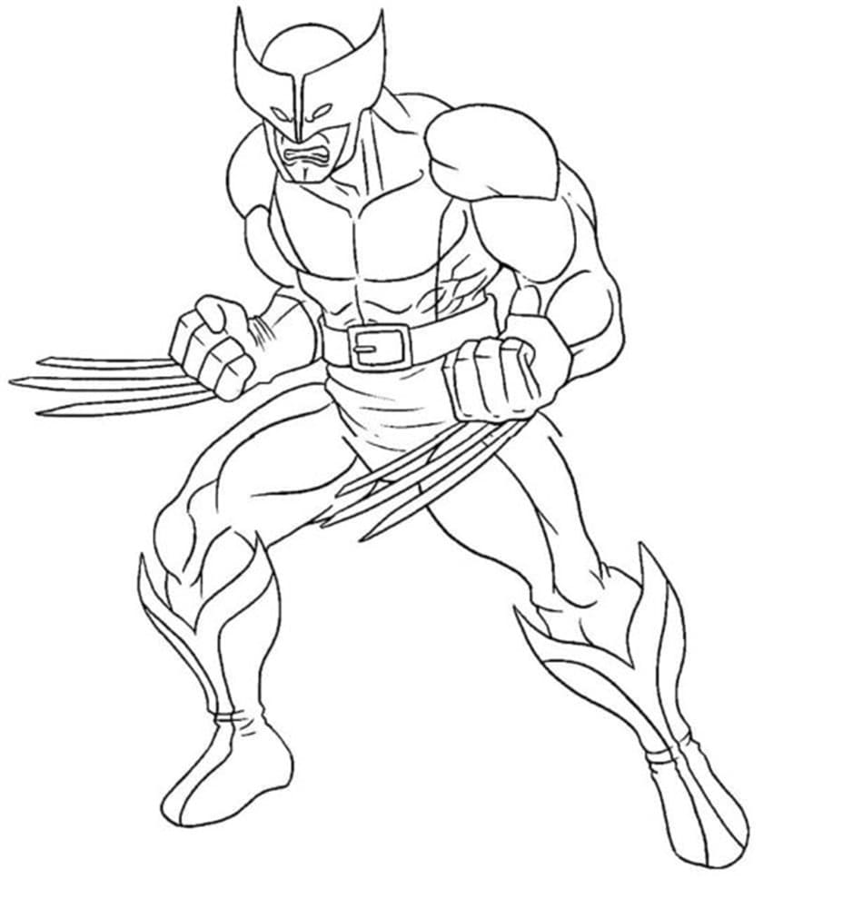 Printable Wolverine Picture Coloring Page