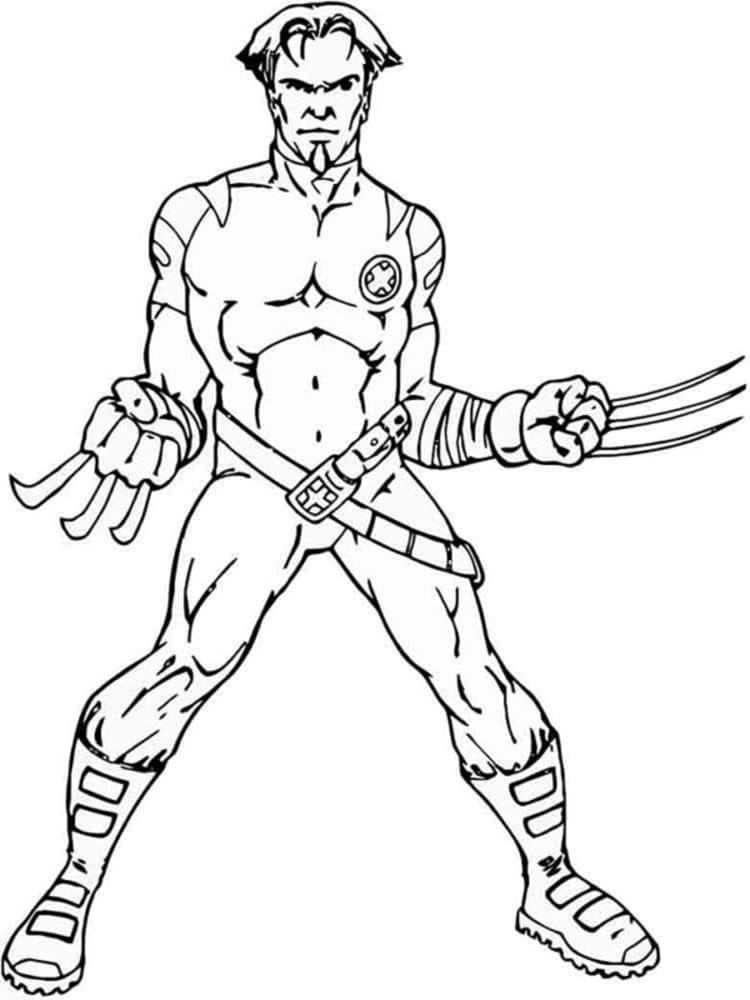 Printable Wolverine’s Adamantium Claws Image Coloring Page