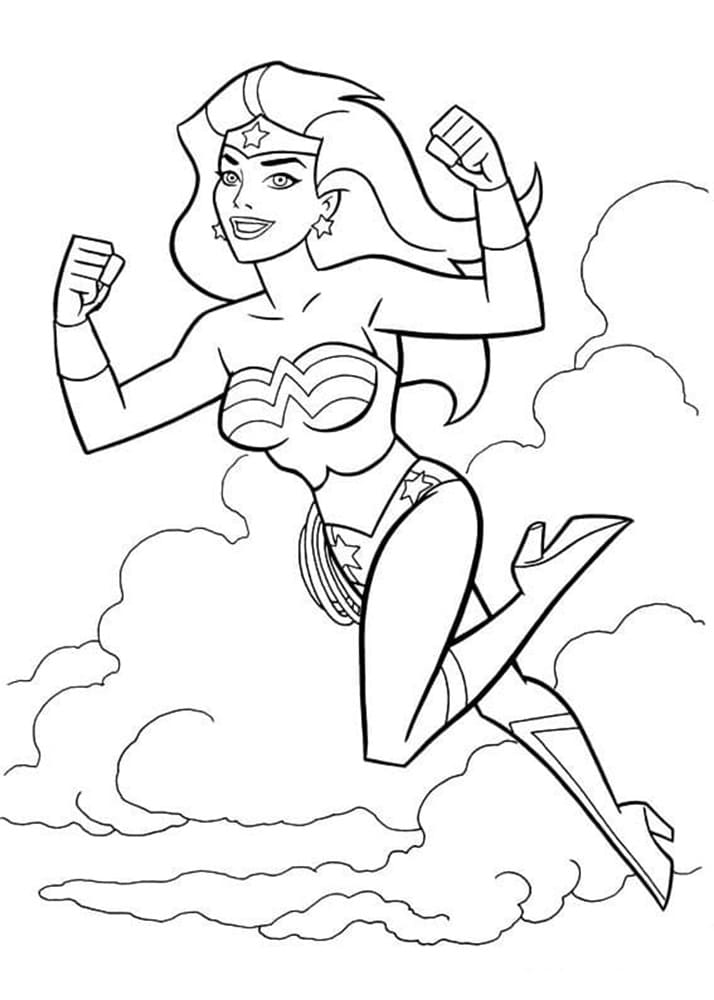 Printable Wonder Woman Image Coloring Page