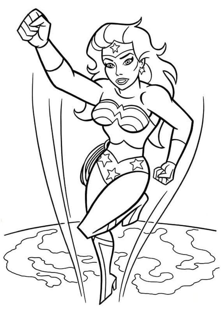 Printable Wonder Woman Photo Coloring Page