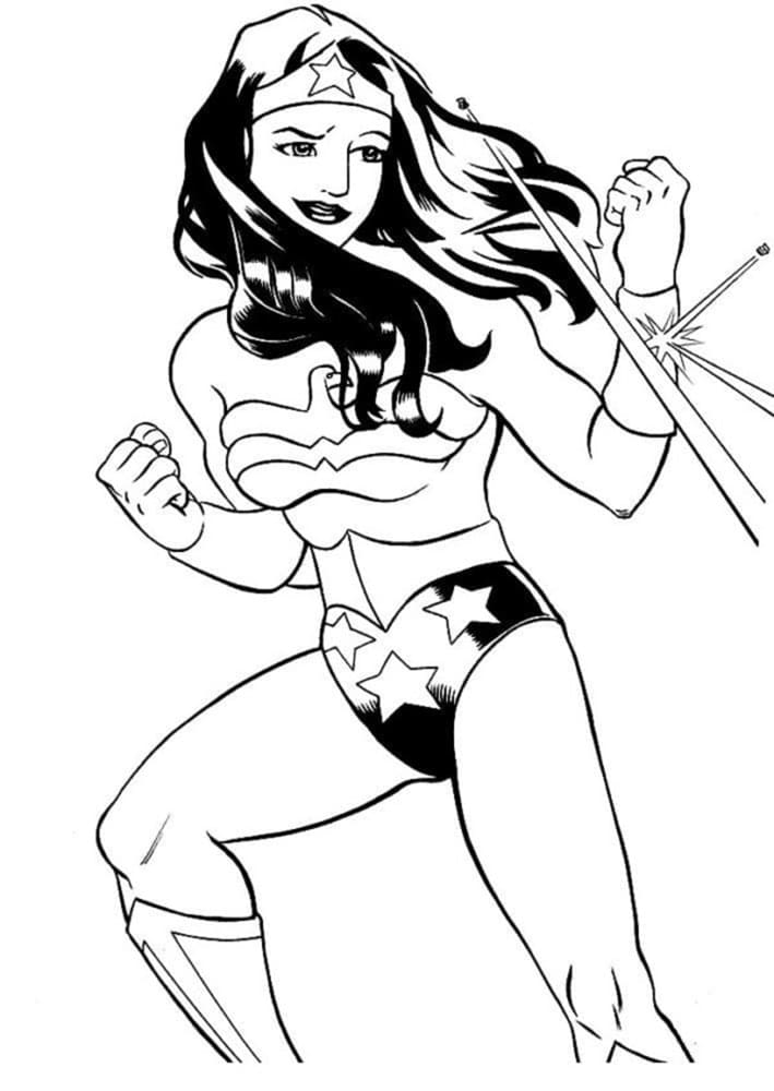 Printable Wonder Woman Picture Coloring Page
