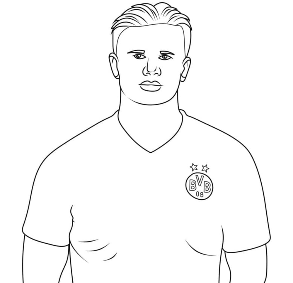 Printable Young Erling Haaland Photo Coloring Page