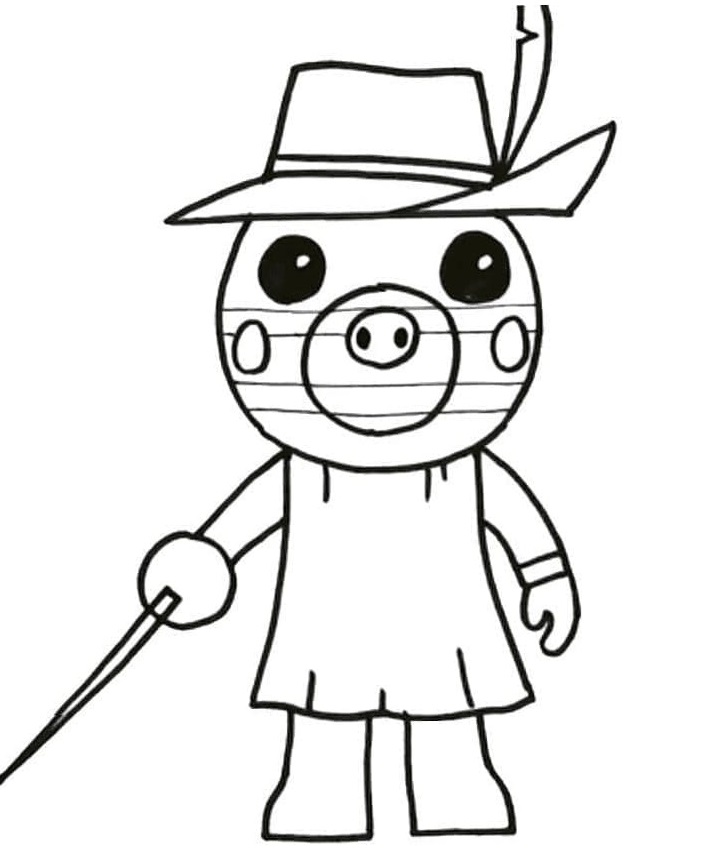 Printable Zizzy Roblox Piggy Coloring Page