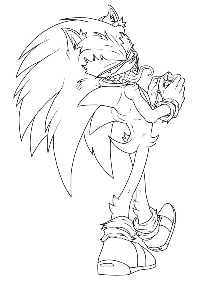 Scary Sonic Exe Photo Printable Coloring Page
