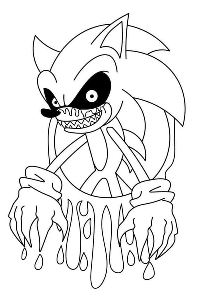 Sonic Exe Game Printable Coloring Page