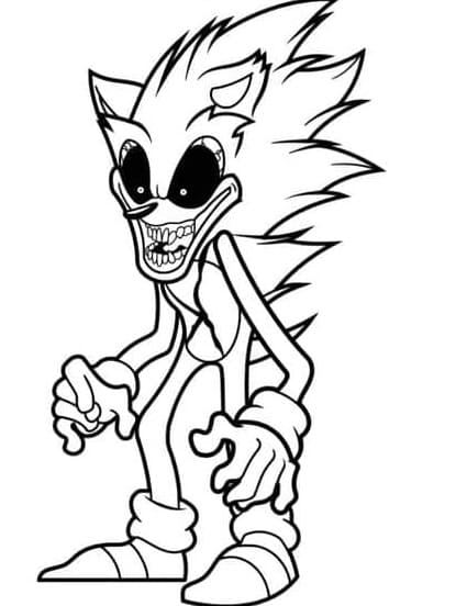 Sonic Exe Photo Printable Coloring Page