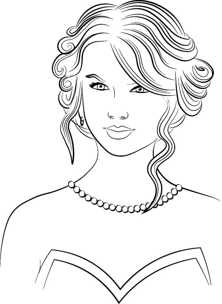 Taylor Swift Pictures Printable Coloring Page
