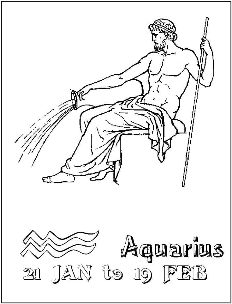Cute Printable Aquarius Coloring Page