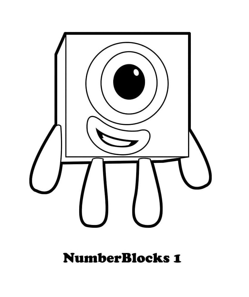 Cute Printable Numberblocks Coloring Page