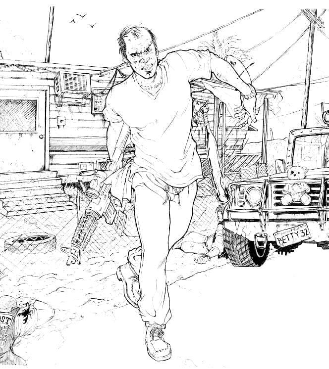 GTA 5 Free Download Coloring Page