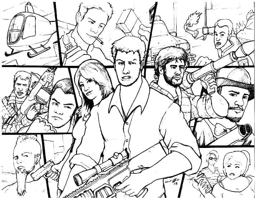 GTA 5 Game Coloring Page