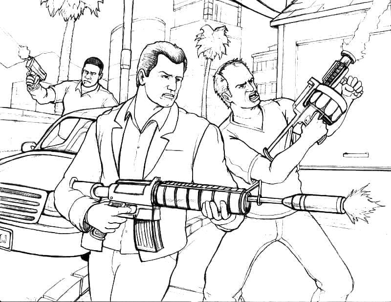 GTA For Kid Coloring Page