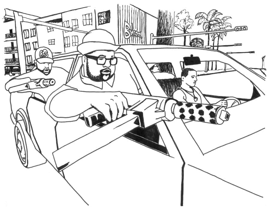 GTA Gameplay Coloring Page