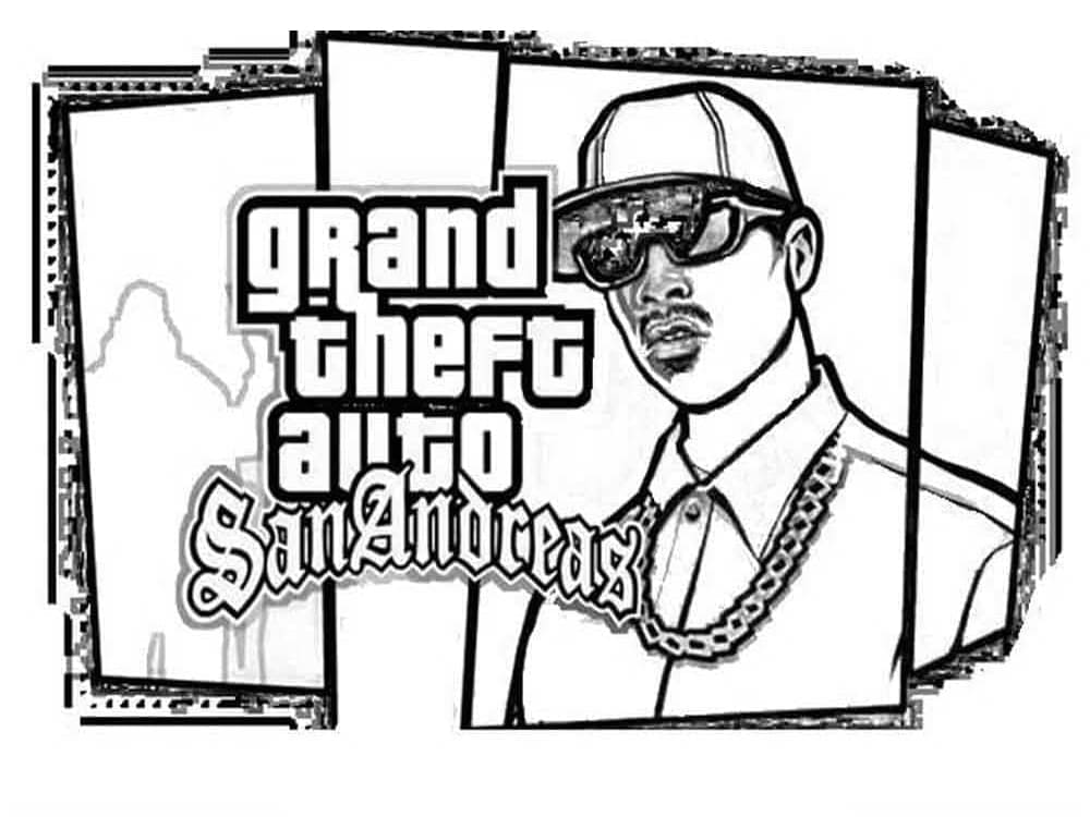 GTA San Andreas Image free Coloring Page
