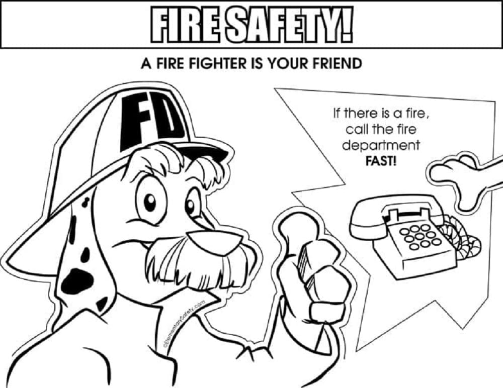 Print Fire Safety Hot Line Free Coring Page