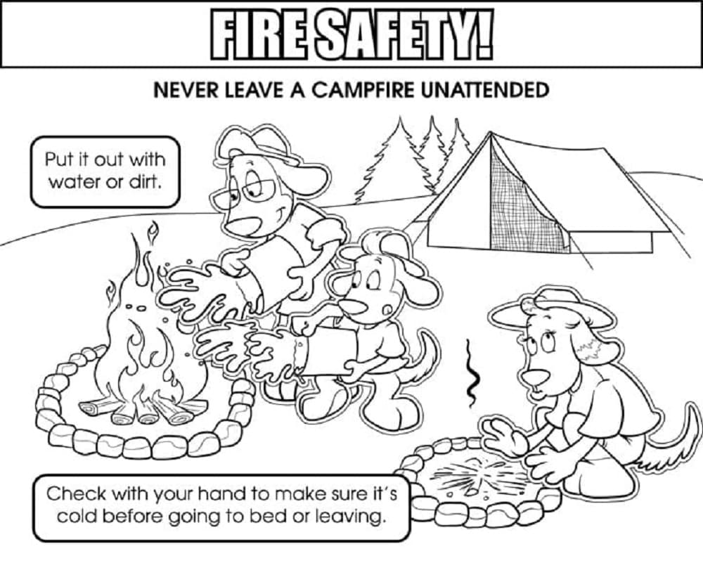 Print For Campfire Safety Coring Page