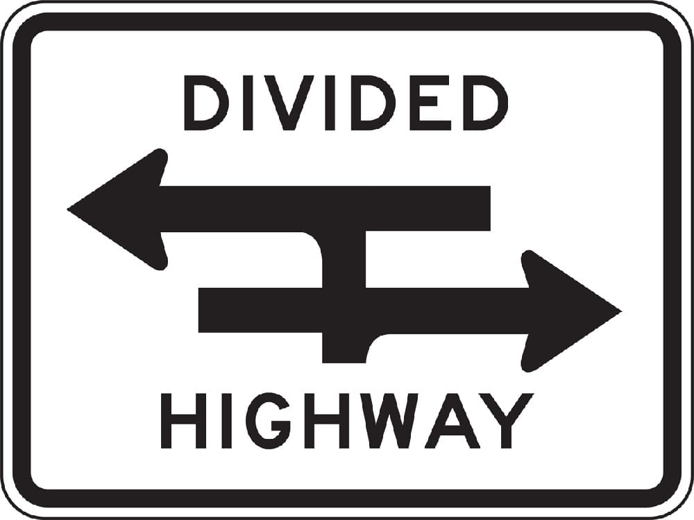 Printable A Divided Highway Sign