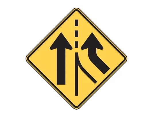 Printable Added Lane Divided Highway Sign