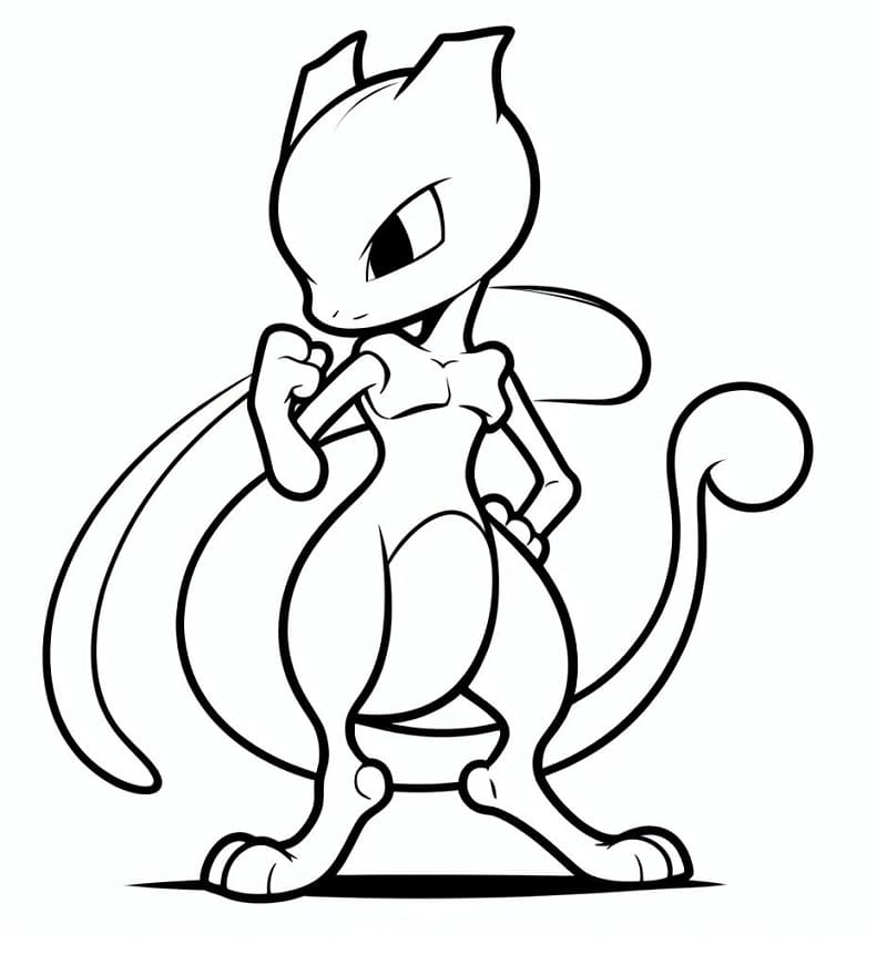 Printable Amazing Mewtwo Coloring Page