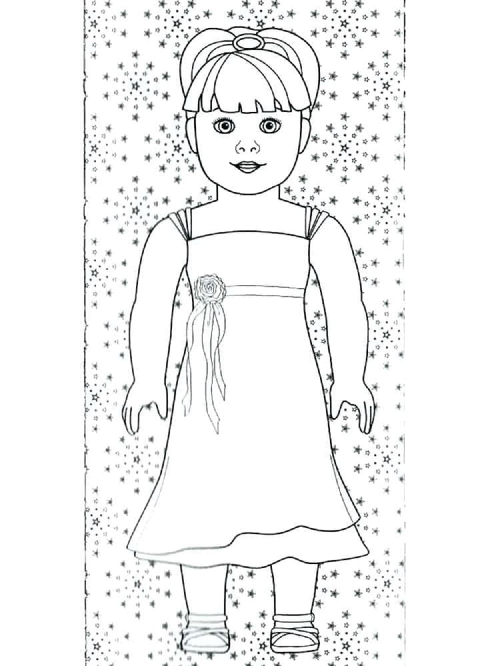 Printable American Girl Doll For Kid Coloring Page