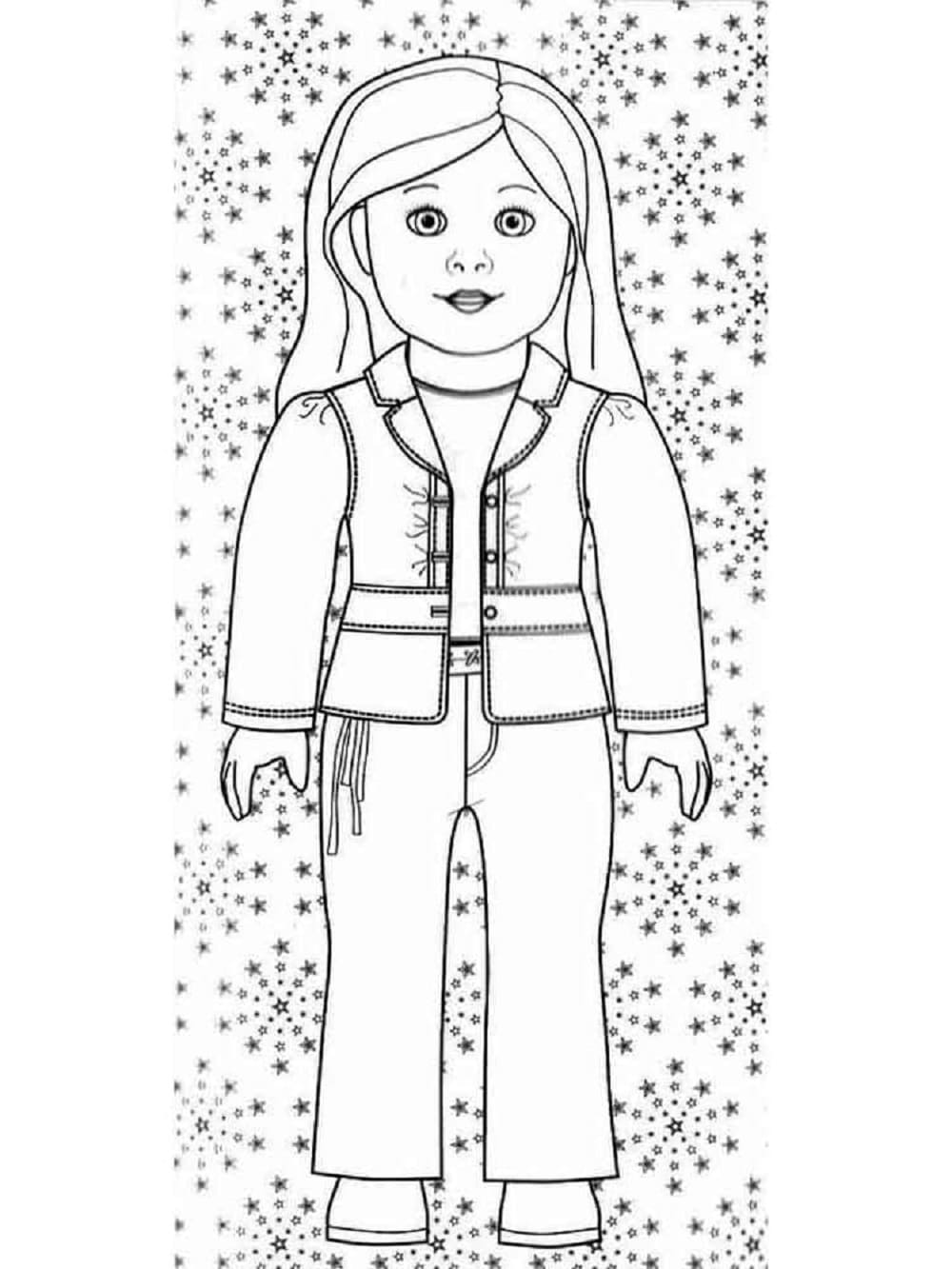 Printable American Girl Doll Free Coloring Page